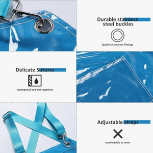 Kitchen Apron Blue Waterproof Oilproof Canvas Double Layer For Work Clothes