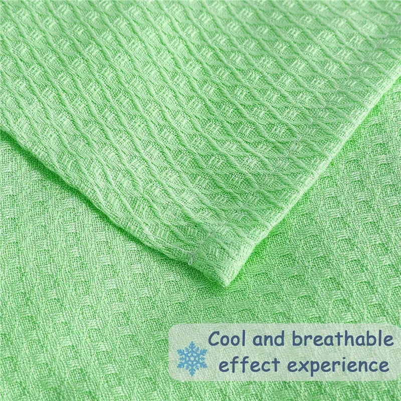 Summer Cooling Bamboo Fiber Blanket Thin Breathable Throw For Bed Sofa Travel