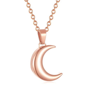 Veile Studios Smooth Moon Urn Necklaces Hold Human Pet Ashes Stainless Steel Memorial Pendant