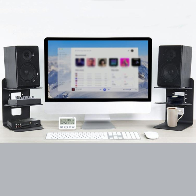 Double Layer Portable Aluminium Laptop Stand With Cooling Speaker