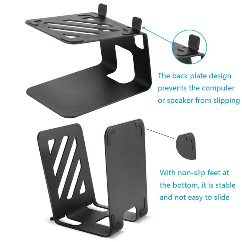 Double Layer Portable Aluminium Laptop Stand With Cooling Speaker