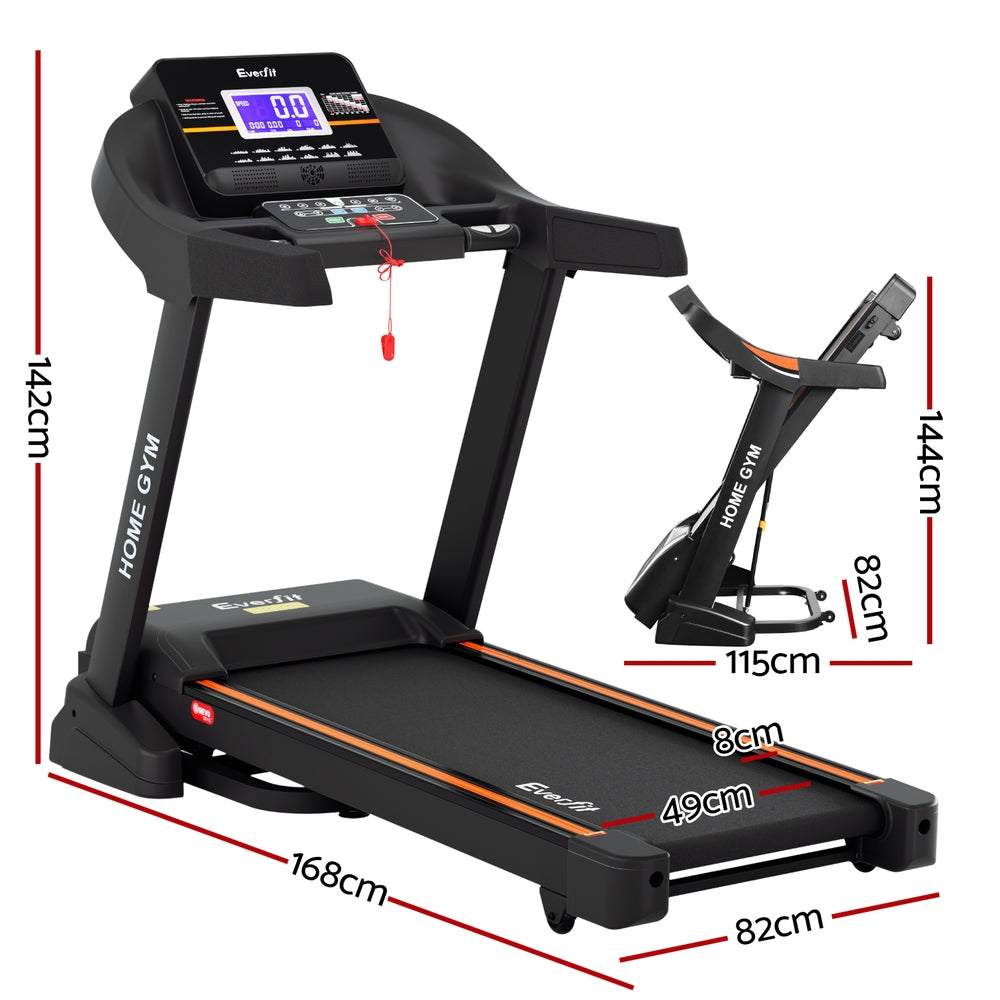 Everfit Treadmill Electric Auto Incline Home Gym Fitness Exercise Machine 490Mm
