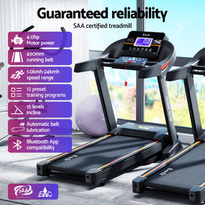 Everfit Treadmill Electric Auto Incline Home Gym Fitness Exercise Machine 490Mm