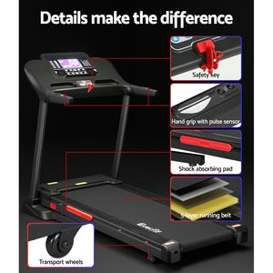 Everfit Treadmill Electric Auto Incline Home Gym Fitness Exercise Machine 520Mm