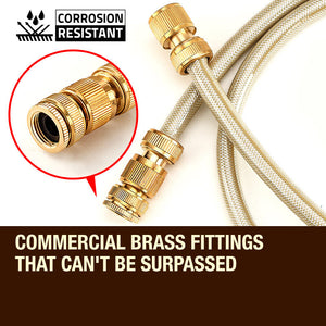 Plantcraft 30M Retractable Garden Water Hose Reel Brass Wall Mount Gun Rewind