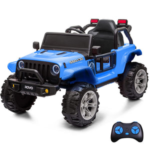 Rovo Kids Jeep Inspired Electric Ride On Toy Car With Parental Remote Control Bluetooth Music