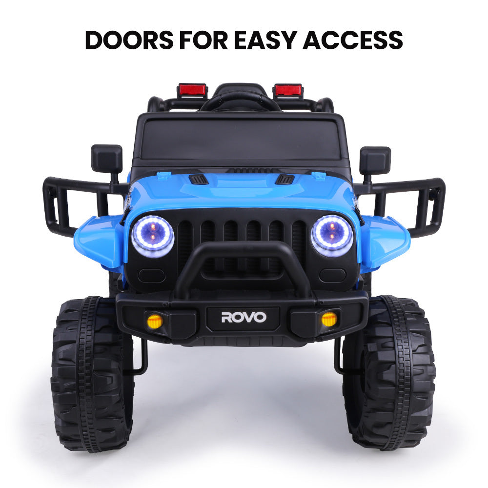 Rovo Kids Jeep Inspired Electric Ride On Toy Car With Parental Remote Control Bluetooth Music