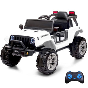 Rovo Kids Jeep Inspired Electric Ride On Toy Car With Parental Remote Control Bluetooth Music