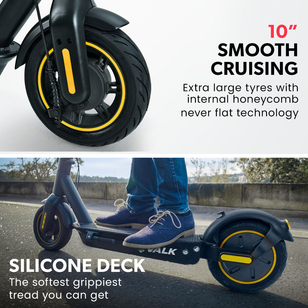 Valk Synergy 7 Mkii Electric Scooter 500W 15Ah Motorised Escooter For Adults Black/Yellow
