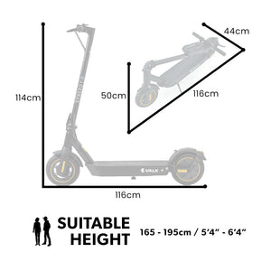 Valk Synergy 7 Mkii Electric Scooter 500W 15Ah Motorised Escooter For Adults Black/Yellow