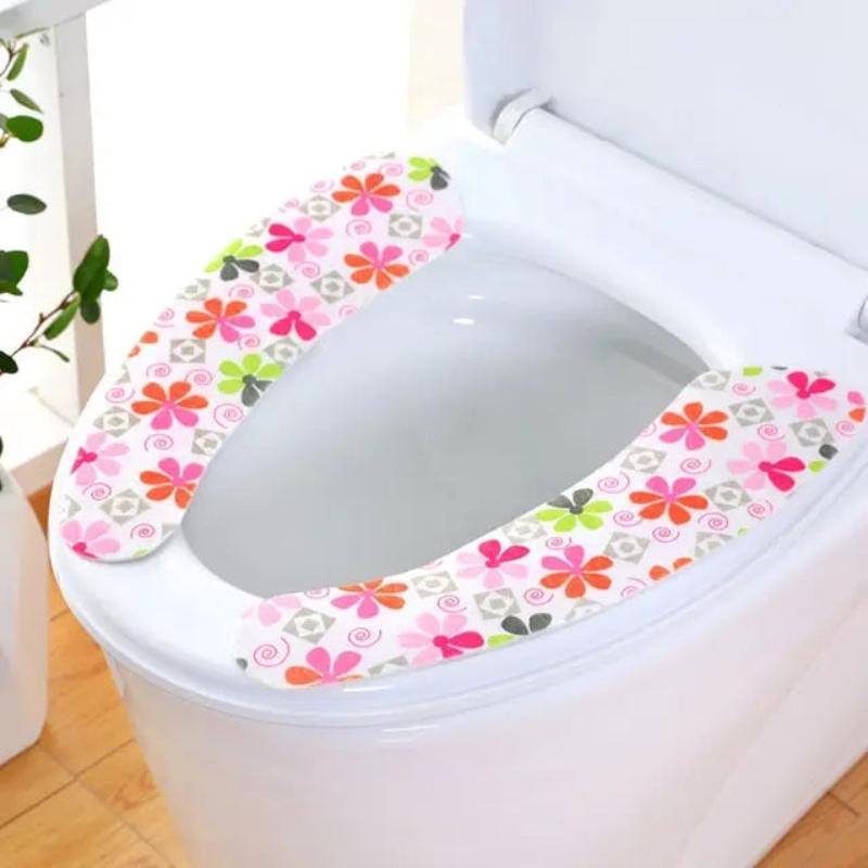 Toilet Seat Cover Big Flower Pattern Washable Mat Bathroom Pad Cushion Accessories