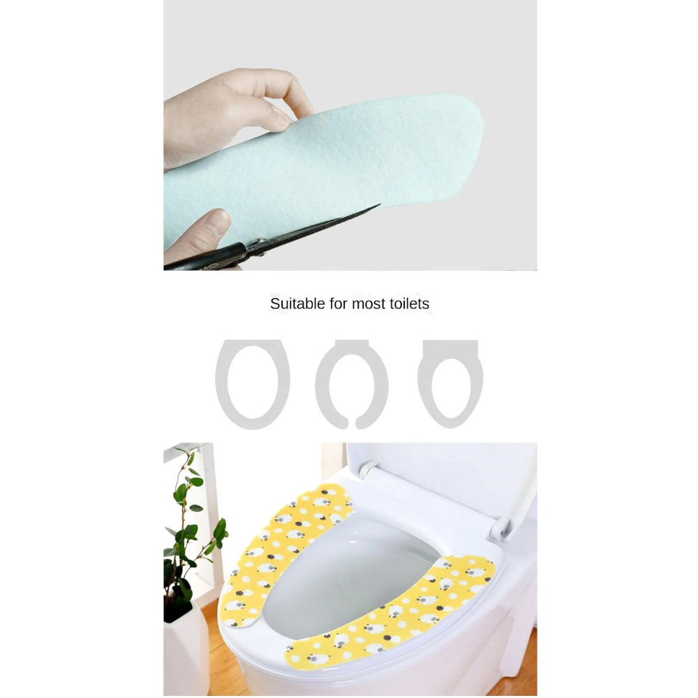 Toilet Seat Cover Blue Washable Mat Bathroom Pad Cushion Bidet Accessories