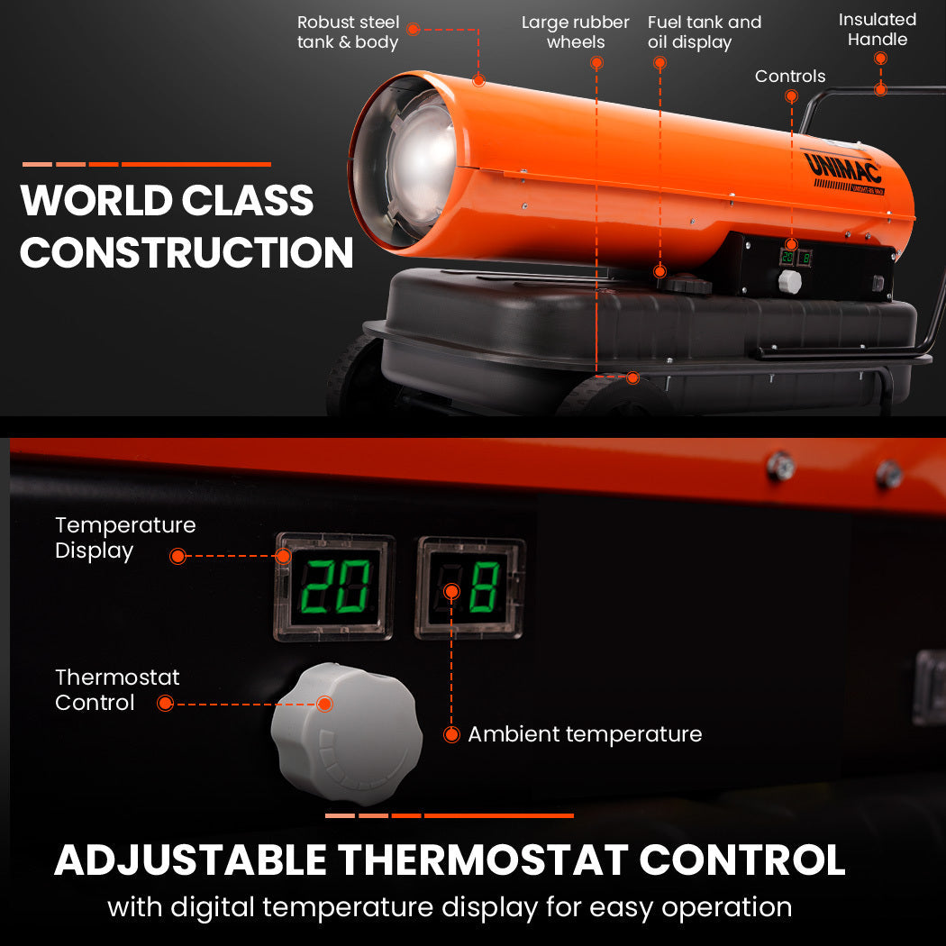 Unimac 50Kw Portable Industrial Diesel Indirect Forced Air Space Heater