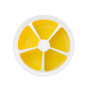 Food Container Yellow Round Grid Flower Shape Fruit Plate For Kitchen Storage