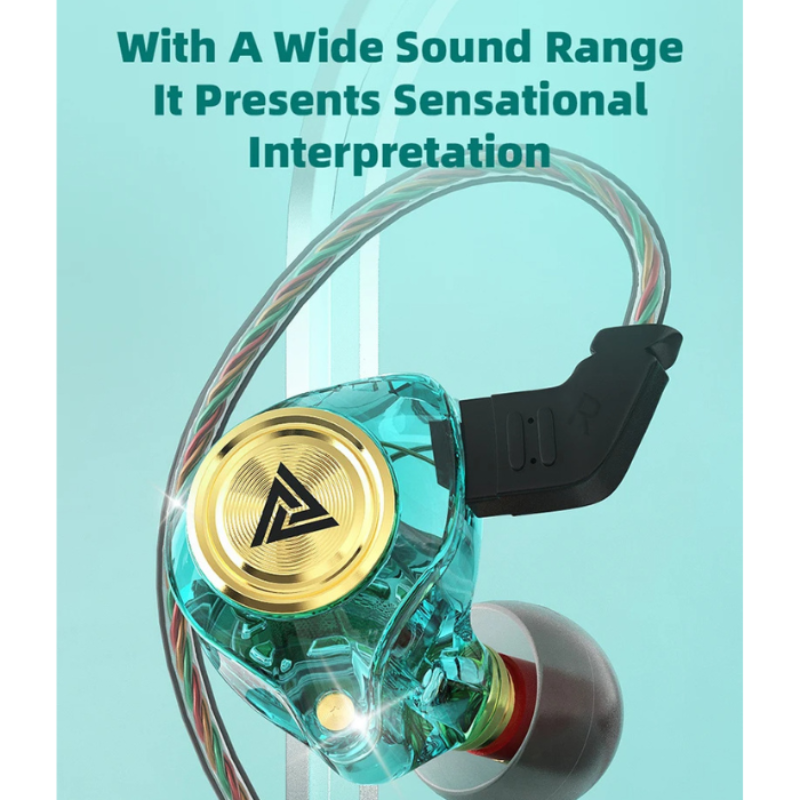 Earphone Green Ak3 Wired With Microphone Smartphone Earbuds For Audiophiles