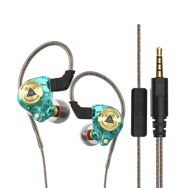 Earphone Green Ak3 Wired With Microphone Smartphone Earbuds For Audiophiles