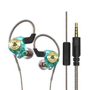 Earphone Green Ak3 Wired With Microphone Smartphone Earbuds For Audiophiles