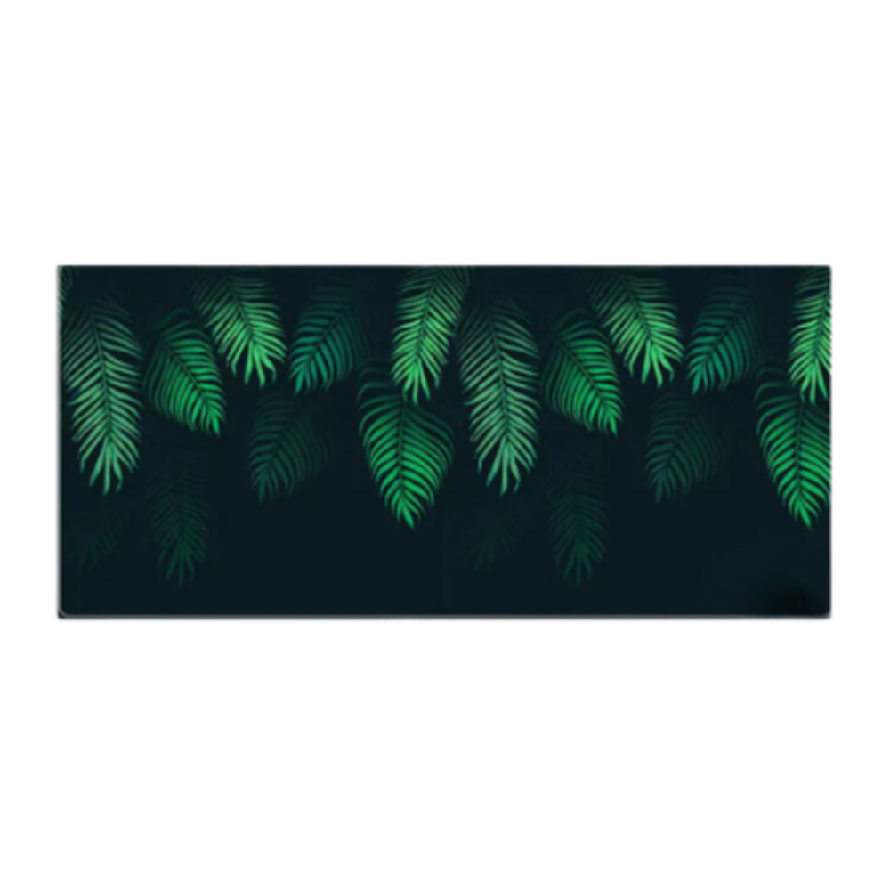 Mouse Pad Green 400X900x5mm Leaves Computer Keyboard Non Slip Rubber Mat