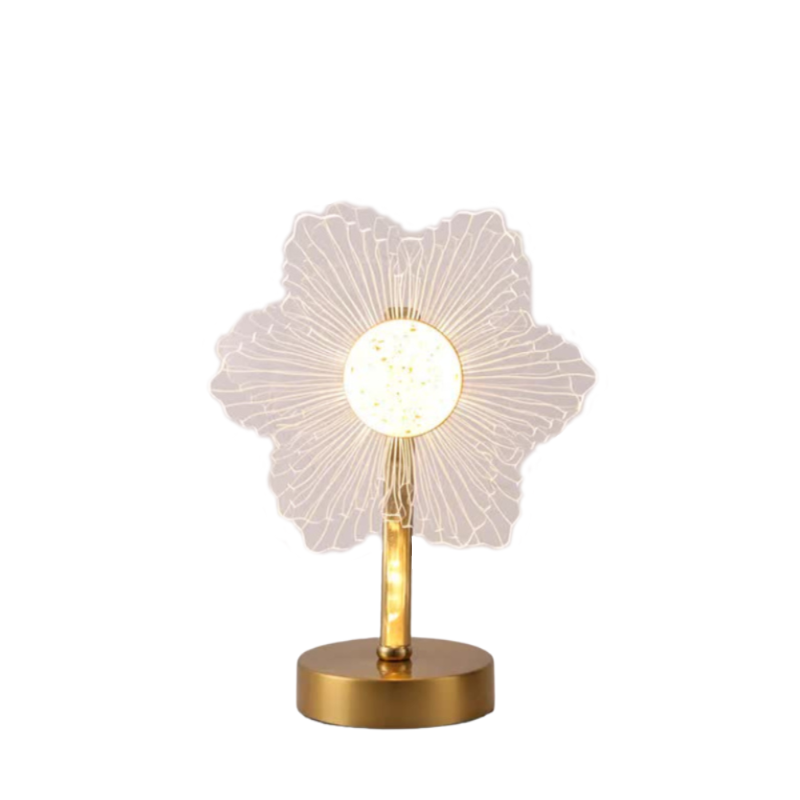 Flower Shape Luxury Acrylic Table Lamp Modern Usb Powered Night Light | Decorative Atmosphere For Bedroom Living Room An