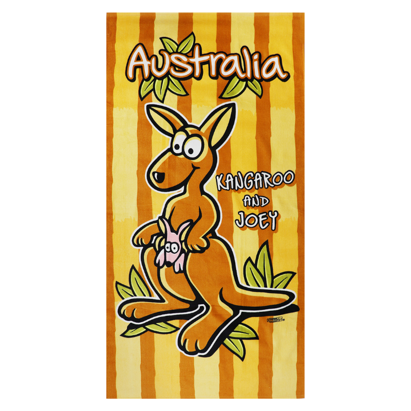 100% Cotton Australian Souvenir Aussie Kangaroos Flag Soft Beach Bath Towel Gift