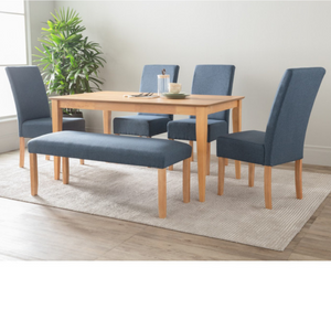 Allegro Dining Table + 4X Mesi Chair Bench 6 Piece Set Natural