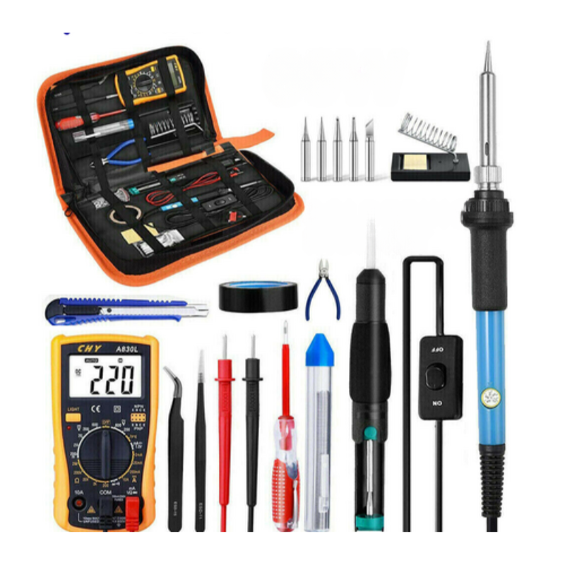 60W Soldering Iron Kit Welding Station Wire Desoldering Pump Multimeter