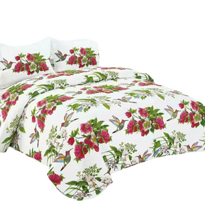 100% Cotton Coverlet Set Hummingbird Multi Queen
