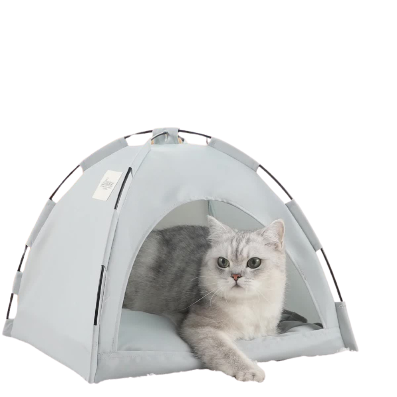 L Pewter Gray Foldable Breathable Summer Pet Tent With Cooling Mat Portable Outdoor And Indoor Shelter