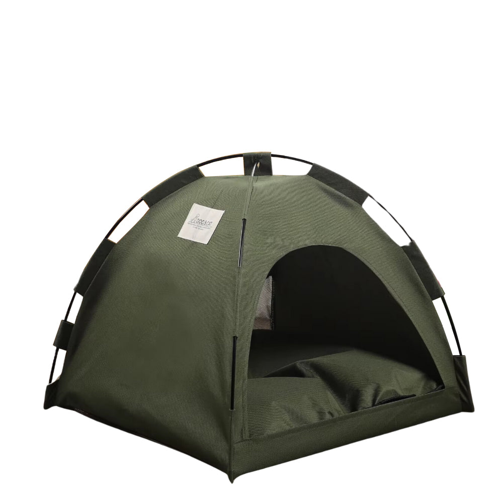 M Green Foldable Breathable Summer Pet Tent With Cooling Mat Portable Outdoor And Indoor Shelter