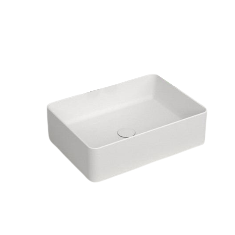 Rectangle Cast Stone Solid Surface Basin 600Mm