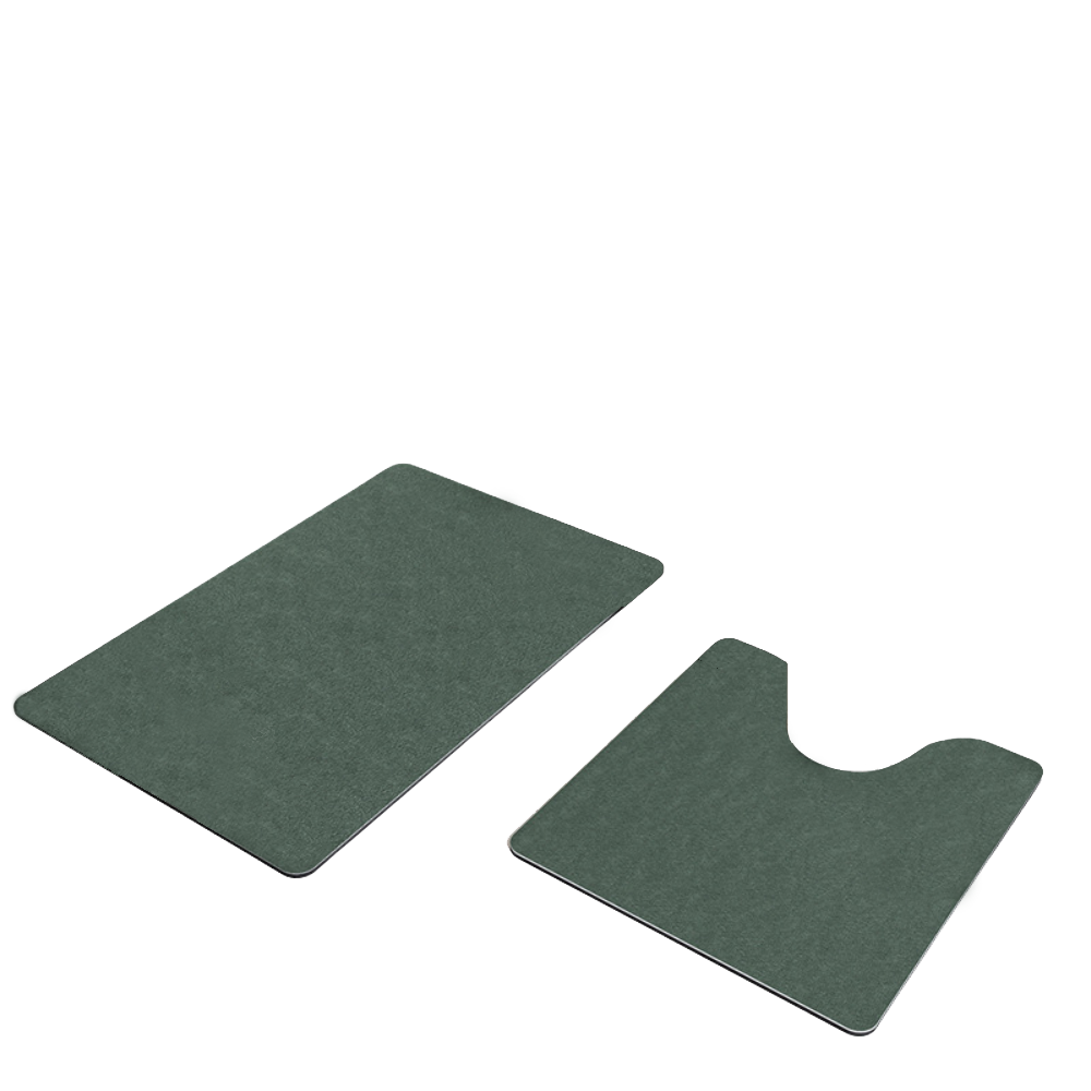 Green Bathroom Floor Mat Set U Shaped Toilet 50 X50cm Rectangular 80Cm For