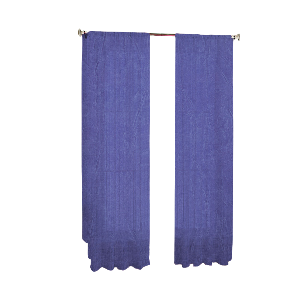 Pair Of Crushed Sheer Curtains Blue