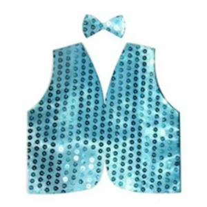 Kids Sequin Vest Bow Tie Set Costume 80S Party Dress Up Waistcoat