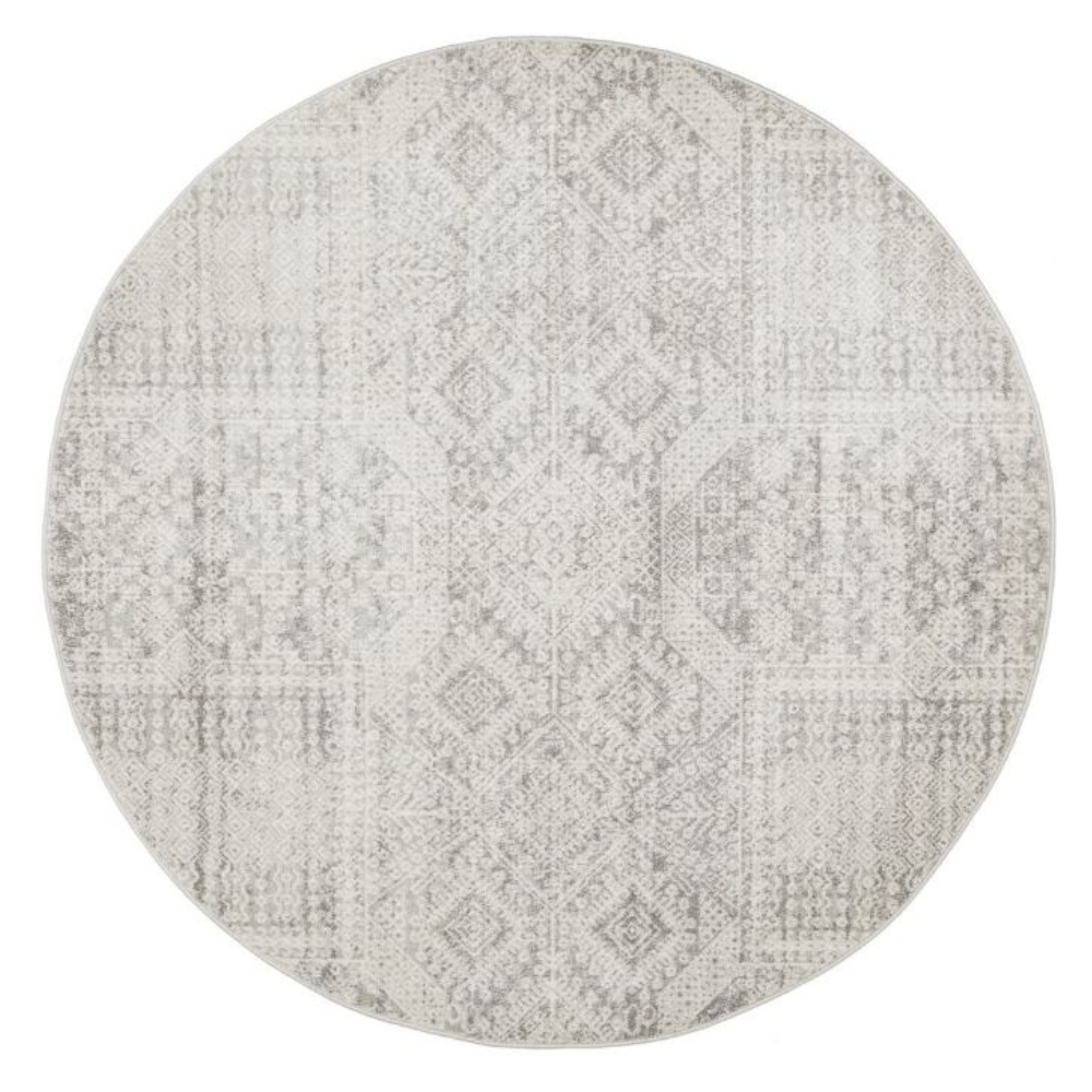 Mirage 351 Silver Round By Rug Culture 150X150cm