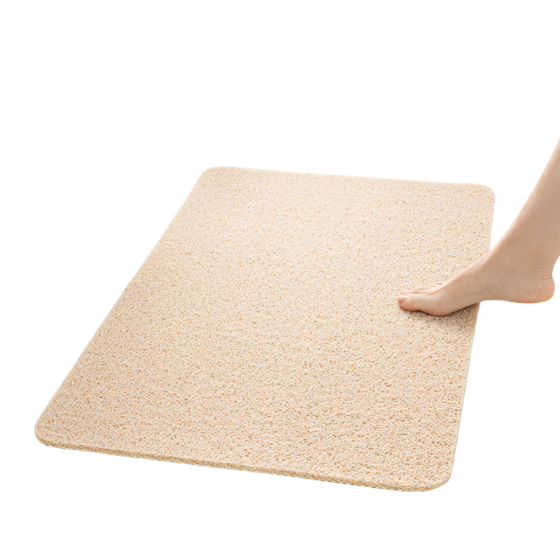 Beige Non Slip Loofah Style Bathroom Mat Quick Dry And Soft 40X60cm