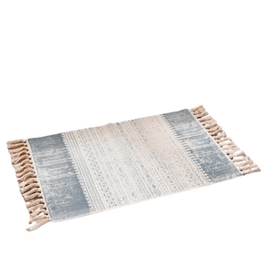 Bohemian Cotton Area Rug With Tassels Geometric Pattern Decorative Floor Mat 60*90Cm