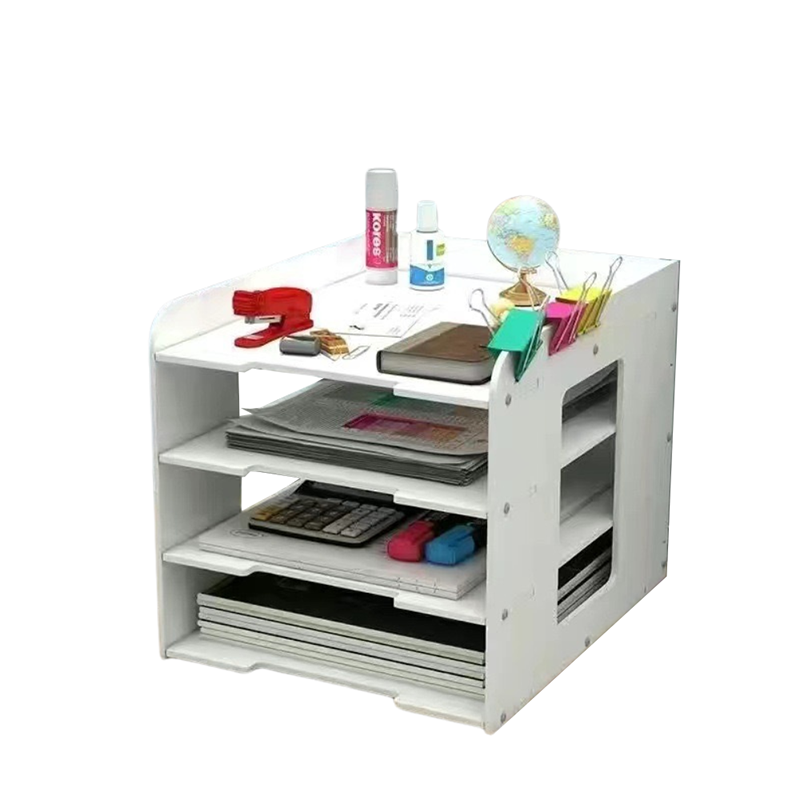 Multi Functional Desktop Organizer With Document And Stationery Storage Compact Shelf 27X34x27cm