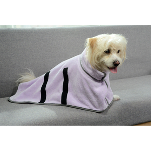 2Pcs Size Pink Soft And Absorbent Dog Bathrobe Towel Cozy Pet Drying Wrap For Small Medium Dogs