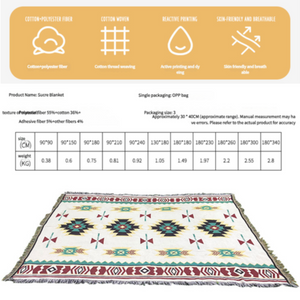 2Pcs Pack Set 90*150Cm Bohemian Picnic Blanket Waterproof Camping Outdoor Rug For Beach