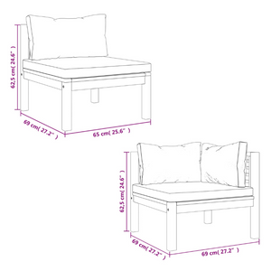 3 Seater Garden Sofa With Cream Cushion Solid Acacia Wood