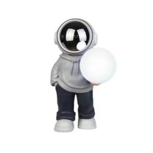 Holding The Romantic Moon (Grey Top + Navy Blue Pants) Creative Astronaut Bluetooth Speaker With 3D Starry Sky Lighting