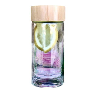 Double Walled Bamboo Glass Bottle 300 Ml