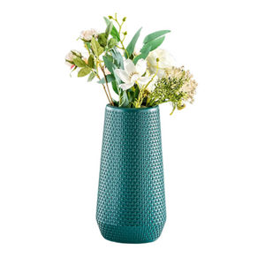 Flower Vase Blue Large Nordic Plastic Pot For Living Room Decor Styling