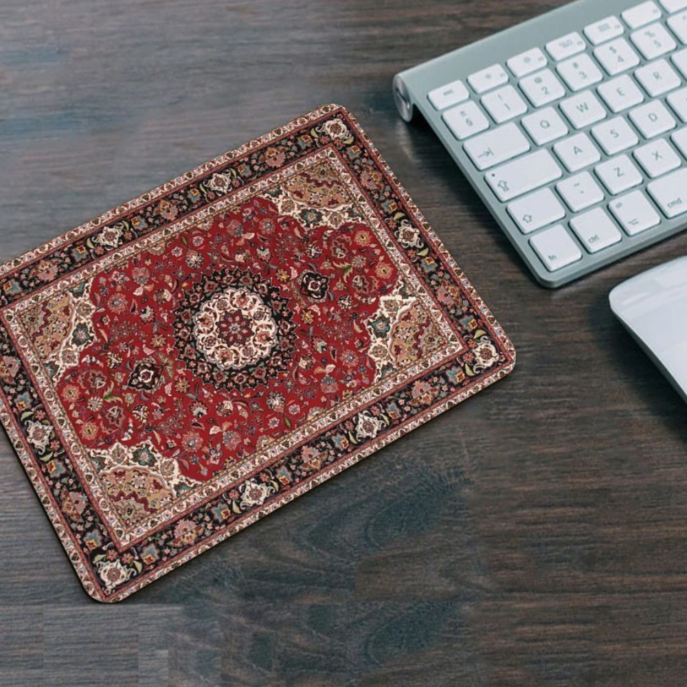 Mouse Pad Dark Red 22X18cm Persian Tribal Carpet For Computer Office Desk Mat