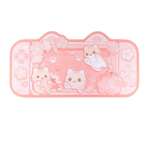 Mouse Pad Pink Cat Gaming Mat Bunny Desk Rubber Protector For Computers