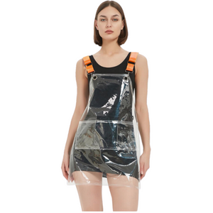 Kitchen Apron Waterproof Tpu With Orange Ribbon For Barber Painting Work