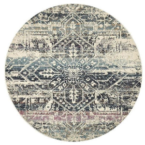 Museum 865 Blue Round By Rug Culture 240X240cm