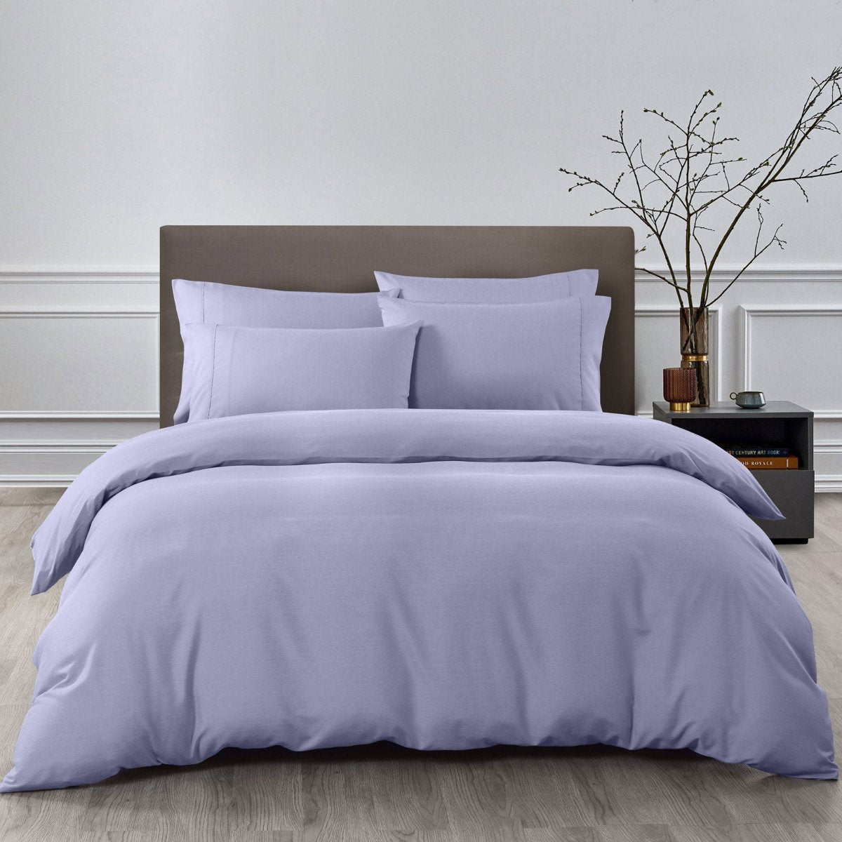 Royal Comfort 2000Tc Quilt Cover Set Bamboo Cooling Hypoallergenic Breathable King Lilac Grey