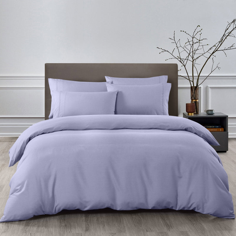 Royal Comfort 2000Tc 6 Piece Bamboo Sheet & Quilt Cover Set Cooling Breathable Queen Lilac Grey