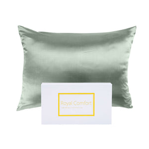 Royal Comfort Mulberry Soft Silk Hypoallergenic Pillowcase Twin Pack 51 X 76Cm Sage